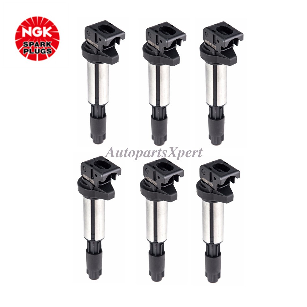 6 pcs OEM NGK Ignition Coil 12130148594 For BMW X3 2004-2012 X5 2003-2010 U5055