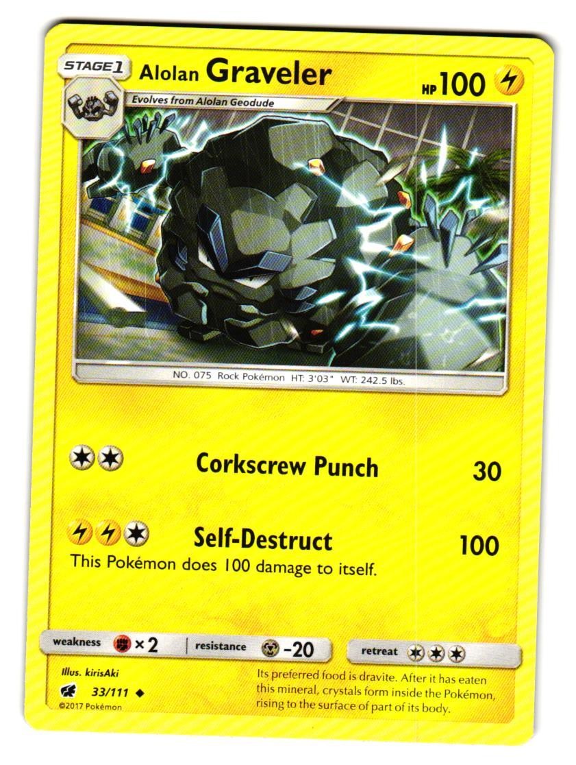 Alolan Graveler 33/111 Uncommon Crimson Invasion Pokemon Near Mint