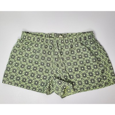 Xhilaration Womens Sleep Shorts Medium Green Geometric Lounge Pajama Shorts