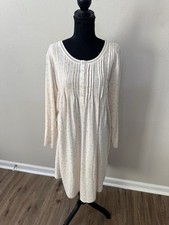 Simple Pleasures Vintage Style Nightgown Small Cream Floral Pintuck Sleep Dress