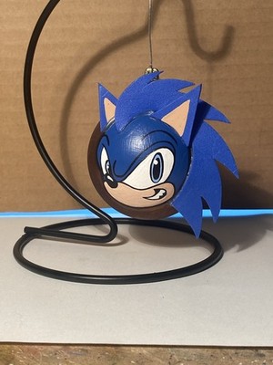 Hand-Painted Sonic the Hedgehog Shatterproof 3D Ornament Perfect Gift For Kids!!