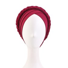Women Muslim Hat Braid Turban Head Cover Cap Bonnet Chemo Islamic Beanie Indian