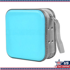 48-Capacity Hard Plastic Fabric Car CD Case Zipper, Portable Automotive DVD Stor