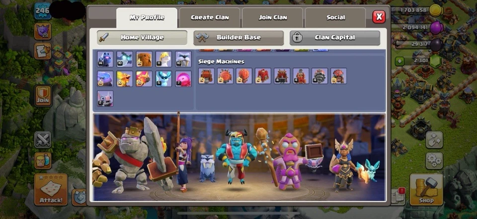 TH17 NEAR MAX| GREAT HEROS (95,97.72,75,50) | 2000 GEMS| 6TH BUILDER| GOOD EQUIP - Image 3 of 4