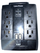 CyberPower CSP600WSURC2 Rubinetto da Parete Professionale 6 Uscite Girevole Protezione da Sovratensioni 