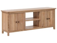 Tv Schrank Heller Holzfarbton Mit Stauraum Kabelloch Massivholz Rustikal Salton