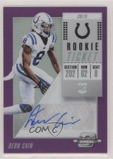 2018 Panini Contenders Optic Rookie Ticket Purple Prizm 80/99 Deon Cain Auto rp9