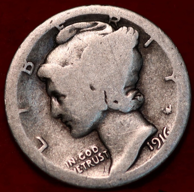 1916-S San Francisco Mint Silver Mercury Dime
