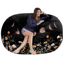 Bean Bag Chair Cover - Soft Fluffy Dutch Velvet Bean Bag Bed No Filling, Cov...