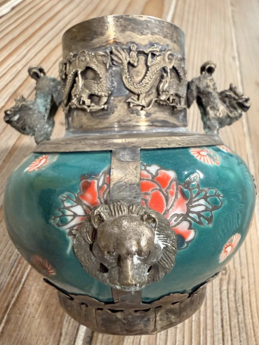 ヴィンテージ 上海手工芸品 籐製 フーフードッグ 獅子 犬 バスケット ボックス Porcelain Foo Dogs In Antique Chinese Vases for sale | eBay