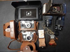 Collection Of 5 Vintage Cameras, Sunset Meter And 2 Lens - Sold As Is, As Found