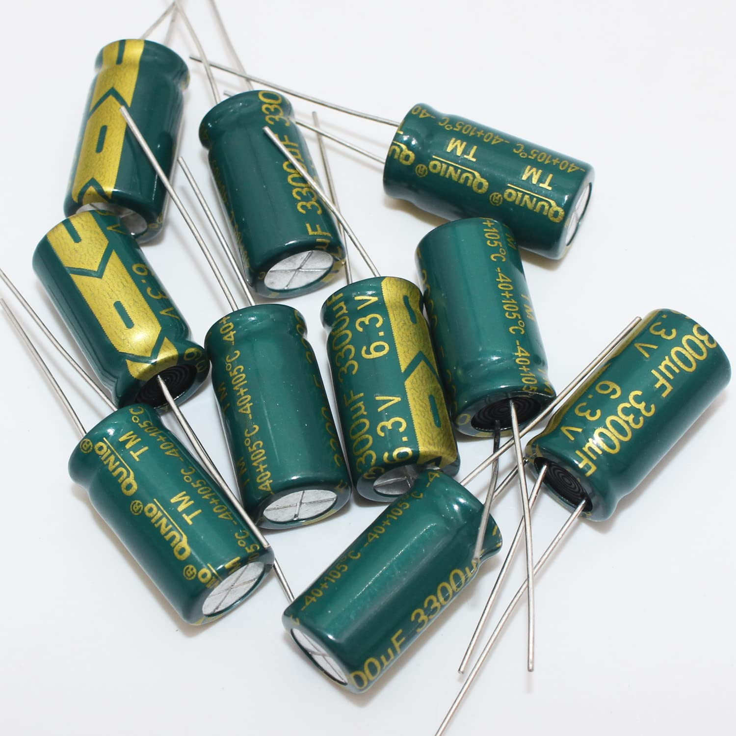 10 PCS Electrolytic Capacitor 3300uF 6.3V 10x20mm Aluminum Radial Capacitor... 