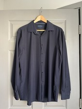 Nautica Slim Fit Navy Dress Shirt Men's XL 17-17.5 34/35 Long Sleeve
