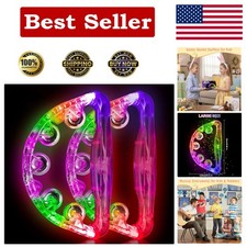 Glow in the Dark LED Tambourines Set - Ultimate Sensory Play  Birthday Gifts