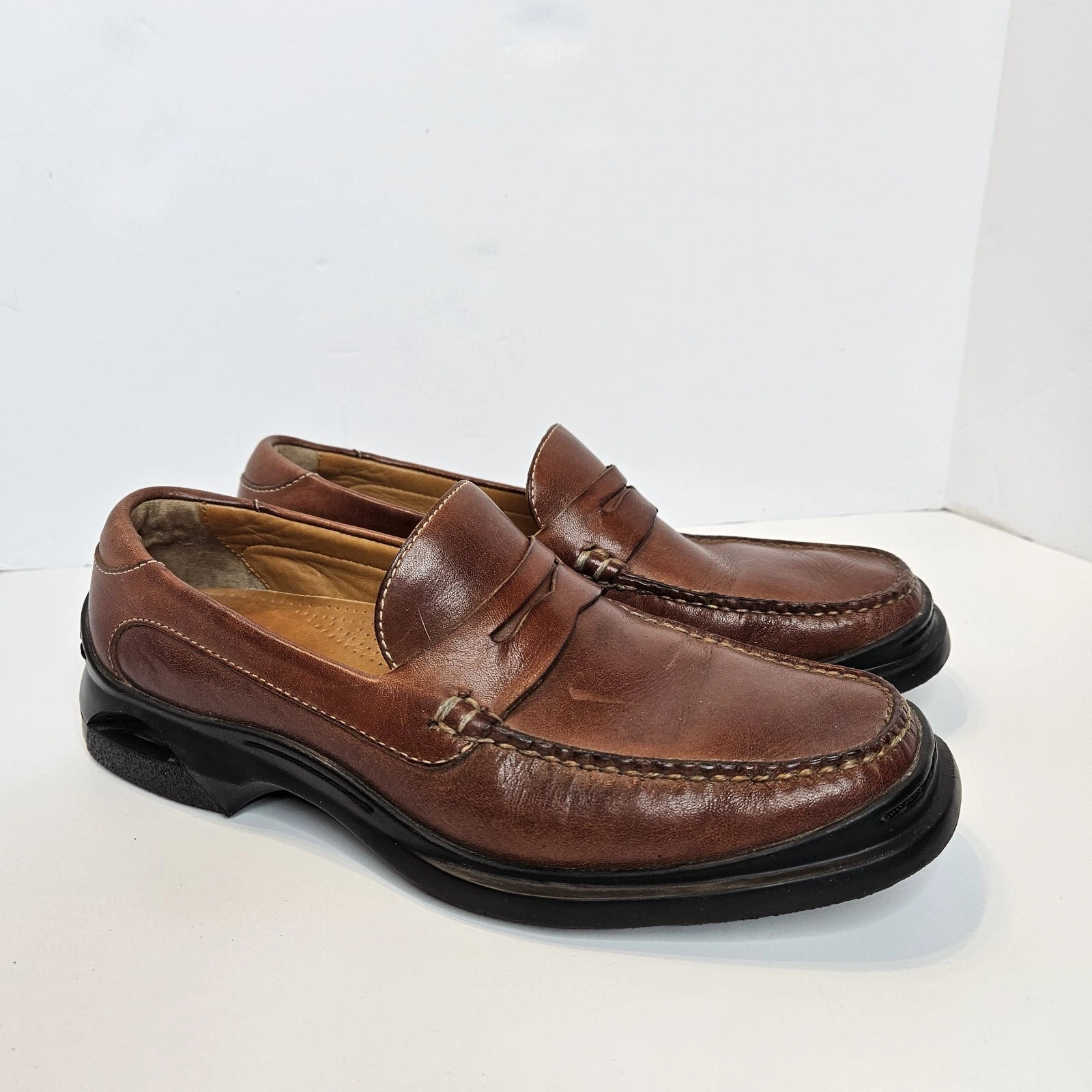 Scarpe mocassino Cole Haan NikeAir slip on Penny C02961 taglia 9 5 M pelle marrone