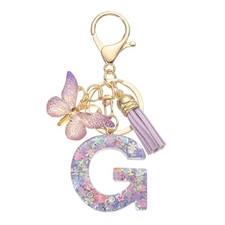 Alphabet Initial Letter Keychain, Crystal Cute Keychains with Tassel G