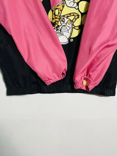 Cheetos Windbreaker Hoodie Men’s Size M Chester Cheetah Black Jacket Pockets image 4