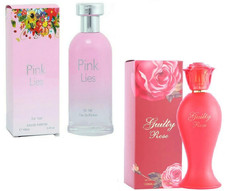 2 x Women's Perfume Guilty Rose Red, Pink Lies Women Fragrance EDP 100ml New Box