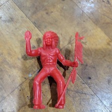 MPC Mounted Indian Chief with Spear in Red Plastic.