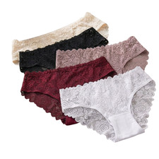 Women Floral Lace Hipster Panties 5Pack, MidRise Briefs Underwear Multipack