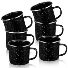 6 Pcs Enamel Mug- Outdoor Classic Camping Mugs, 12 OZ Enamel Coffee Mug - Pre...