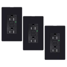 3 Pack 15 Amp GFCI Outlet, Tamper-Resistant GFI Receptacle with LED Indicator