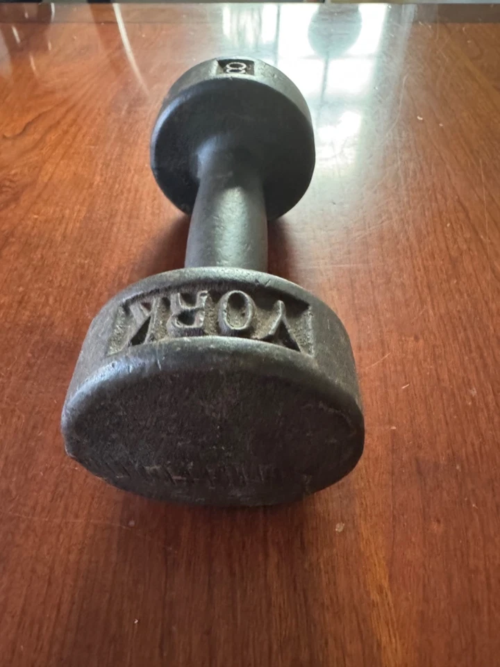 Mancuerna York Roundhead 8 lb pre-EE. UU., única, bonita pátina original, envío rápido. Foto 3 de 4