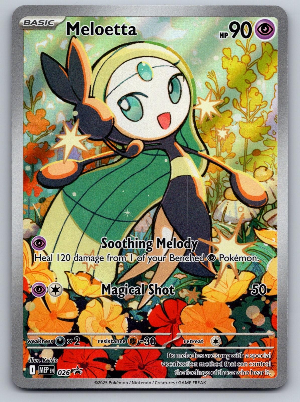 Meloetta 026 Holo Illustration Rare ME: Mega Evolution Promo Pokemon Near Mint