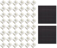 Watercolor Half Pans with Magnetic Stripe - 48Pcs White Plastic Empty Artist Pai