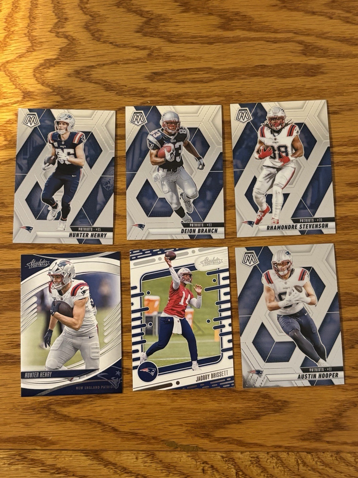 New England Patriots 6 Card Lot Henry, Stevenson, Branch, Hooper, Brissett