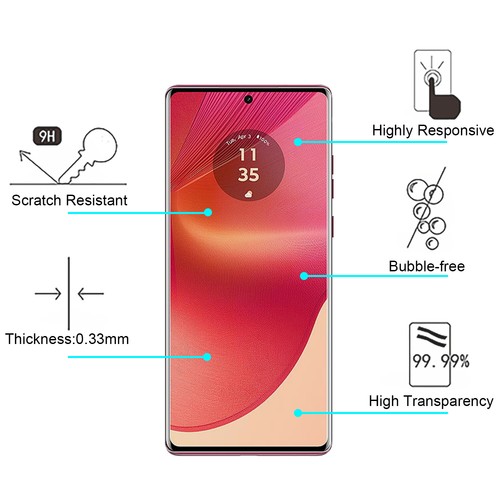 For Motorola Moto G Stylus 5G 2024 Tempered Glass Screen Protector, Bubble-Free - Photo 4 sur 6