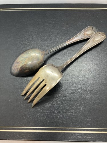 Vintage 1847 Rogers Old Colony Medium Cold Meat serving fork 8 1/2" And Spoon 8” - Picture 6 of 12