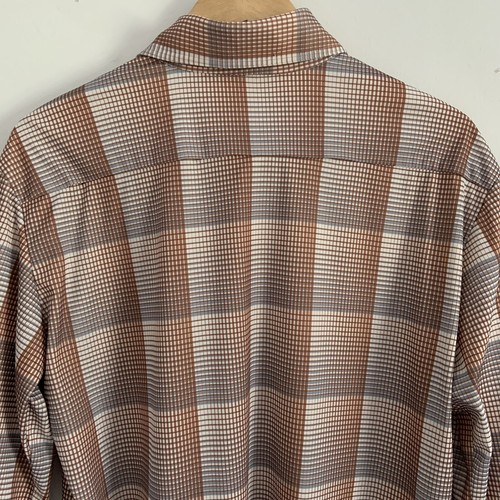 Vintage 70s Retro Mod Long Sleeve Abstract Polyester Knit Shirt Large JCPenney - Picture 7 of 8