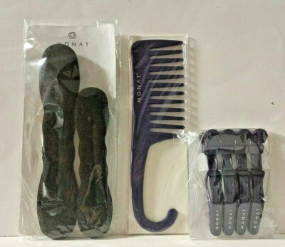  MONAT Hair set 3 Pcs Donut Maker, Shower Comb, Alligator Pro Clips New