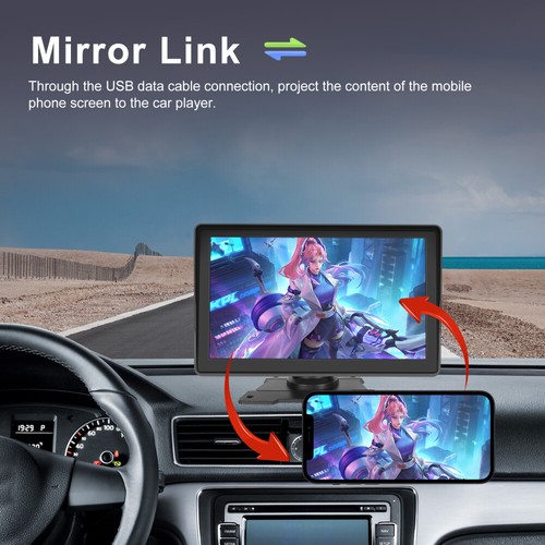 Universal 7" Touch Screen Car Radio Apple CarPlay Android Auto Portable Stereo - Picture 8 of 16