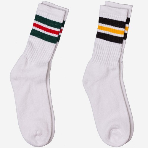 Men's Crew Socks Old School Shoes Classical 3 Stripes Retro 12 Pairs 1 Dozen - Picture 2 of 7