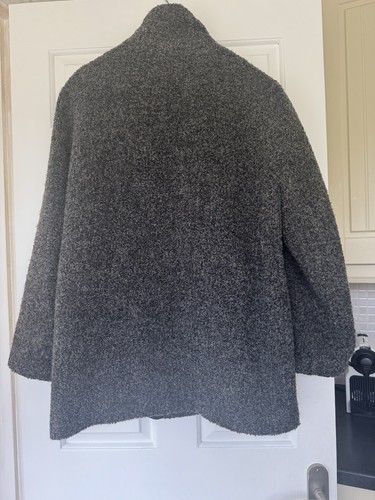 Woman BHS UK 16 EU 44 Coat Wool Blend Pockets Lined Zipper Front High Collar - Picture 4 of 12