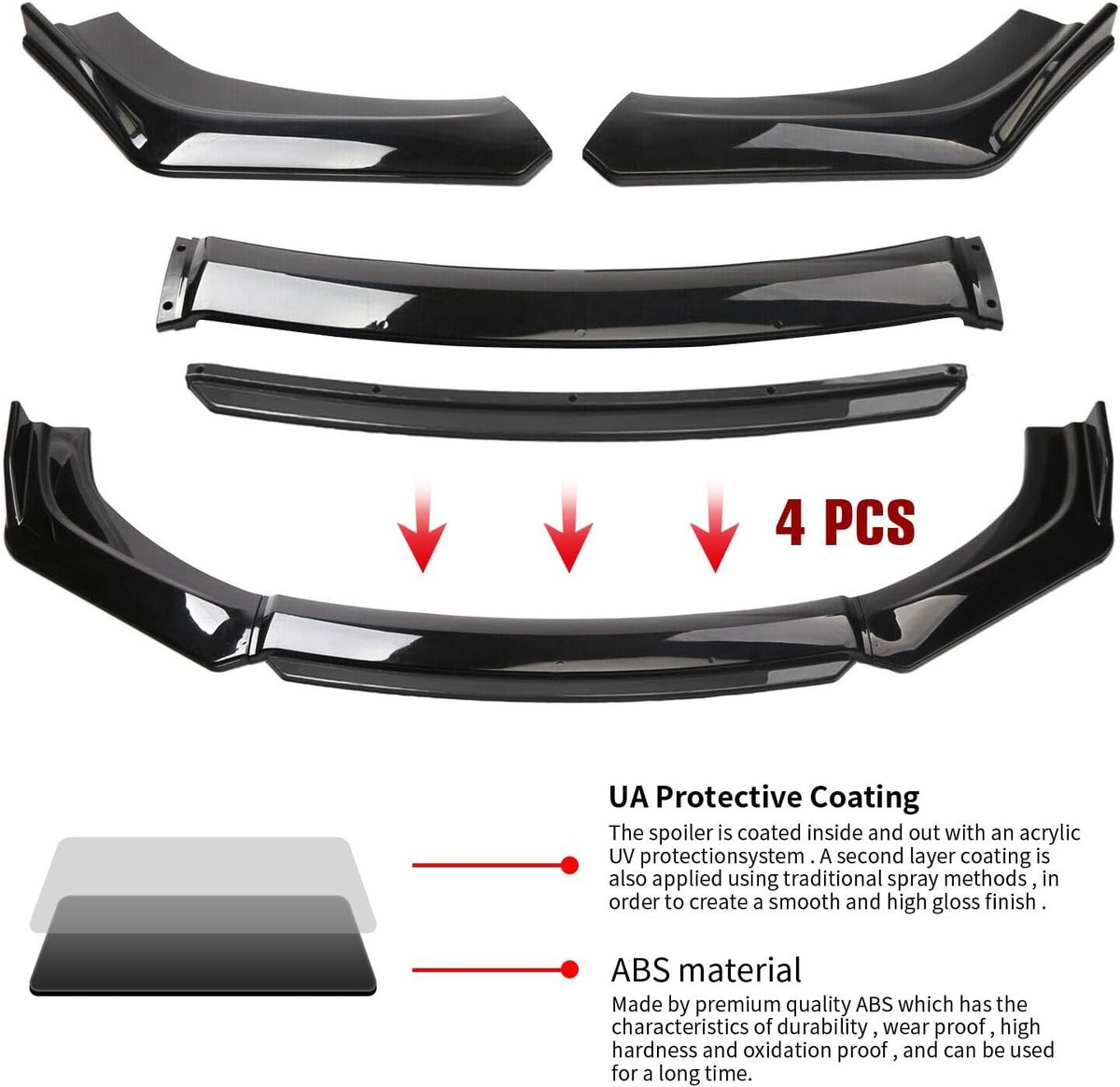 Universele auto Voorbumper Spoiler Rubber Sticker Lip Splitter Body