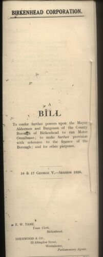 1926 Birkenhead, Un Banconote, To The Borough A Corsa Onmibus/Tramways, 5 Mile - Picture 1 of 3