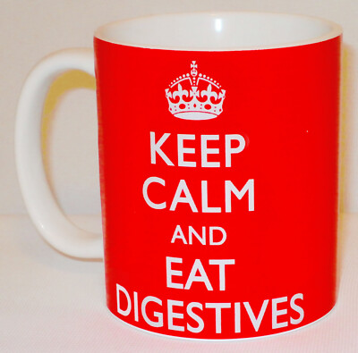 Keep Calm & Eat Digestives Becher personalisierbar toller Keks Plätzchen Kaffee Geschenk
