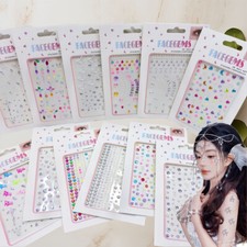 3D Pearl Rhinestones Gems Stickers Self Adhesive Glitter Stickers Face Stick 