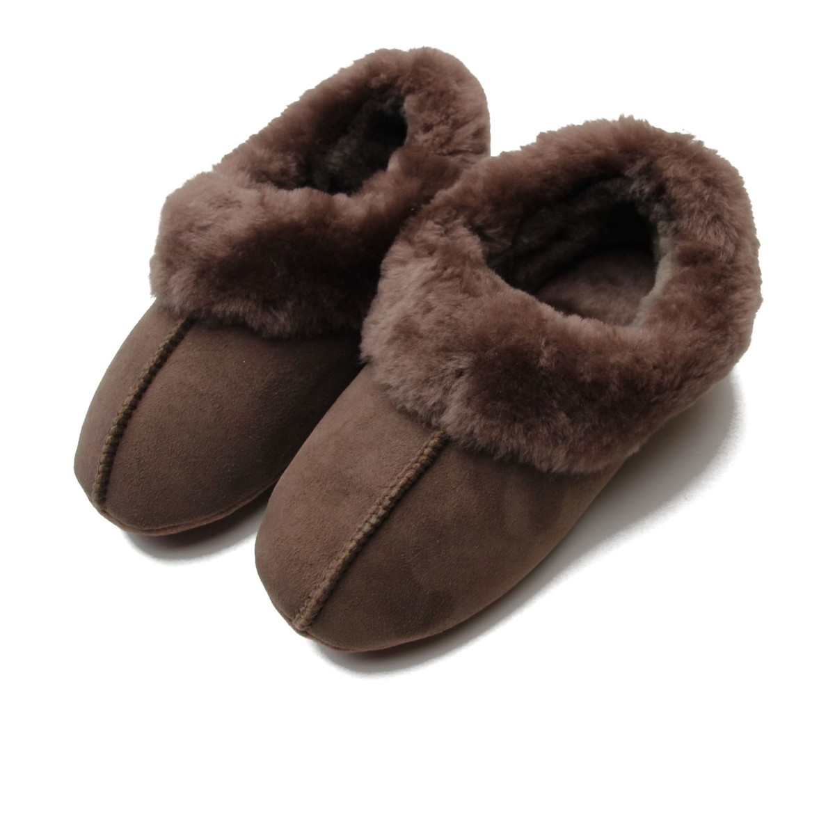 Deluxe Ladies Soft Sole Split Seam Sheepskin Heeled Mink Womens