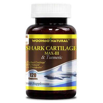 WOHO Natural 100% Natural Shark Cartilage MAX III Tumeric Curcuma 120 Caps