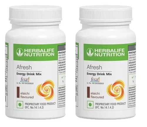 Pack of 2 Bottles of Herbalife Afresh Energy Drink Mix Elaichi Flavour 50gm - Picture 10 of 12