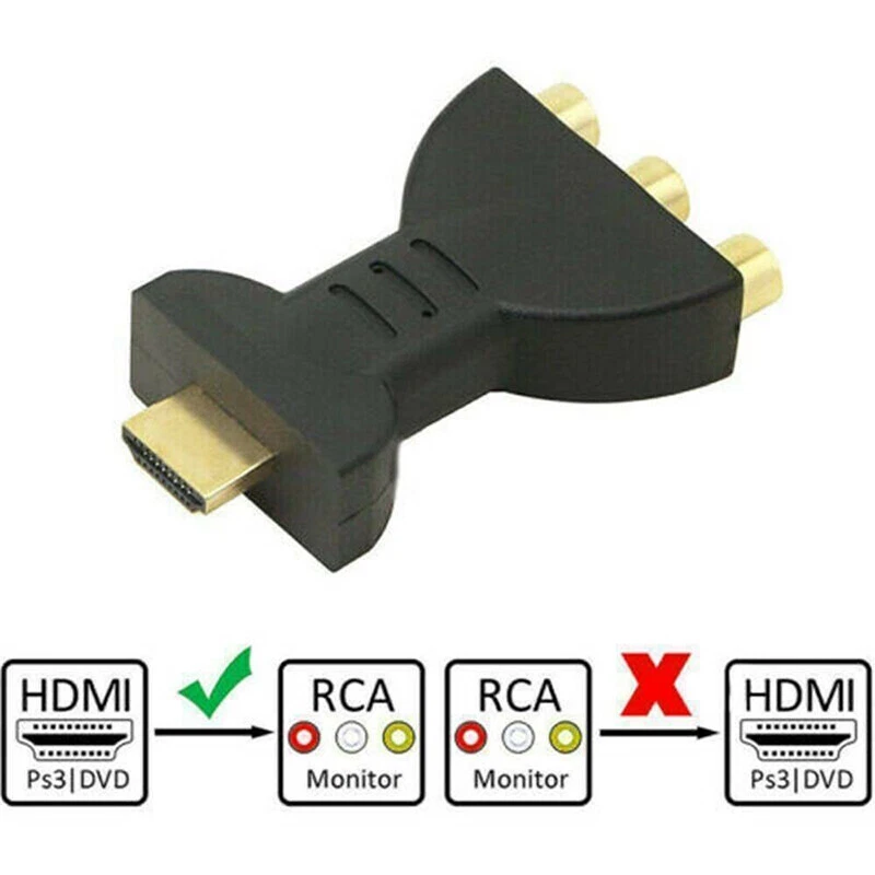 HDMI Male to 3 RCA Female Composite AV Video Audio Adapter Converter for TV  」 - Image 3 of 4