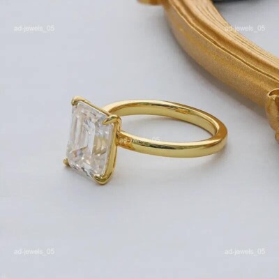 Brilliant Cut Lab Grown Diamond Solitaire Birthday Prong Ring Jewelry 14K Gold