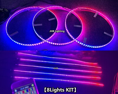 15.5''Chasing Flow LED Strips Light+5PCS 4FT Polaris Slingshot Hood Strips Lights