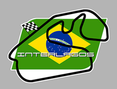 CIRCUIT D'INTERLAGOS BRASILIEN RACING TRACK AUFKLEBER STICKER 12cm IA061