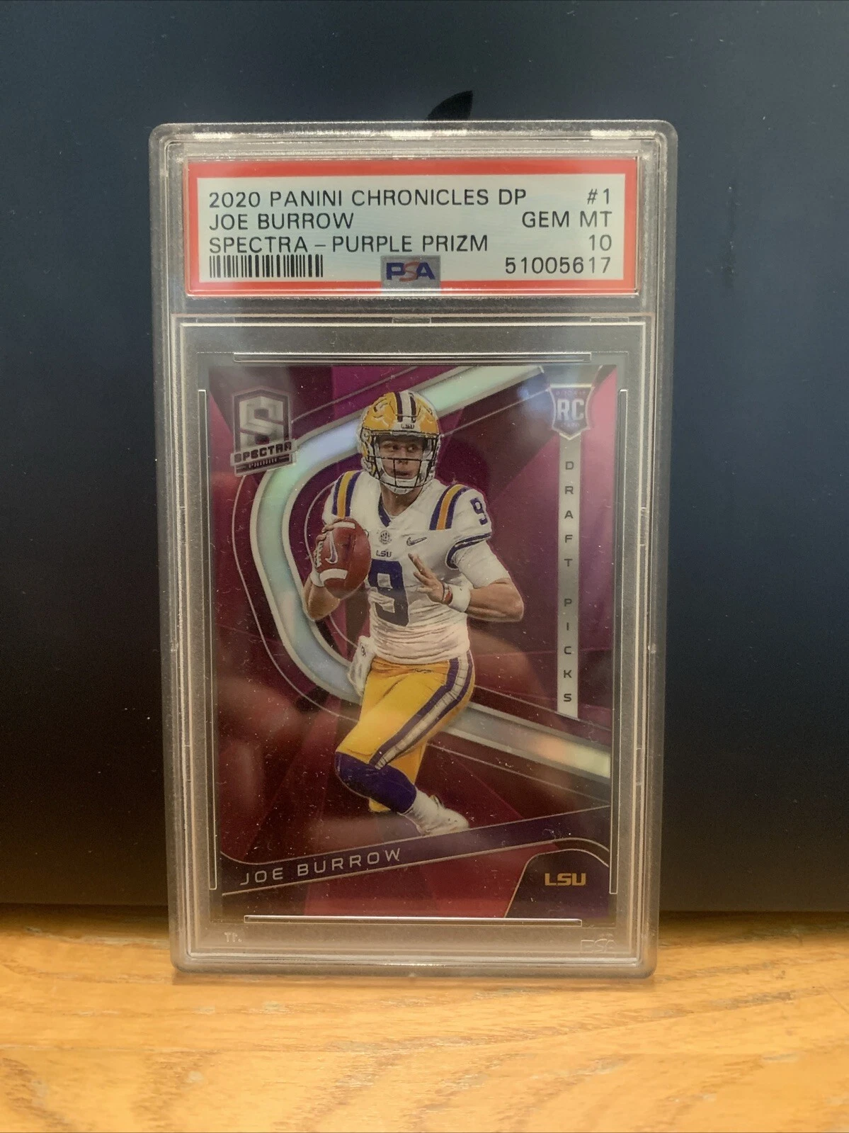 Joe Burrow Panini Chronicles Draft Picks Spectra #1 Purple