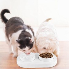Heated Pet Bowl w/ Double Stainless Steel Bowl, Water Food Bowls for Cat Pet